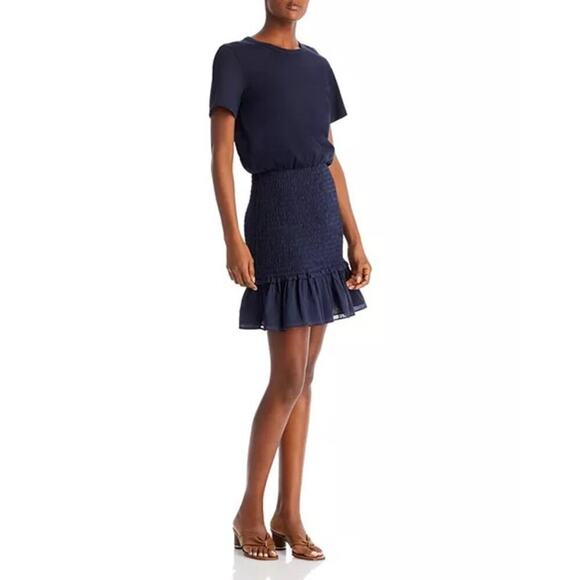 Veronica Beard Navy Blue Aberdeen Cotton Dress Size XS - Picture 2 of 9